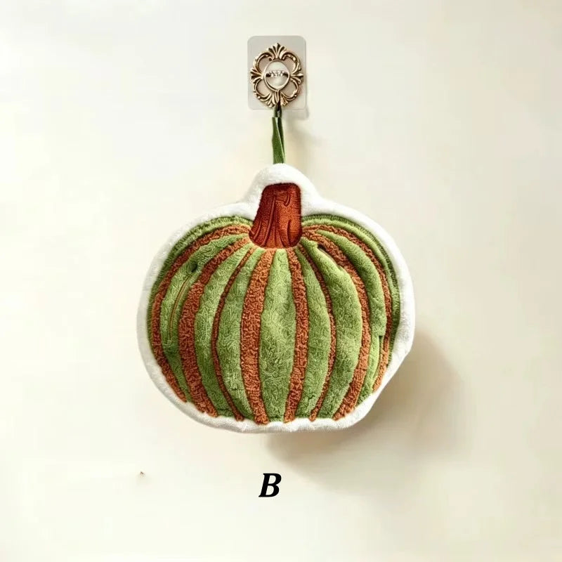 Pumpkin Hanging Hand Towel Microfiber Super Absorbent Quick Dry Fall Farmhouse Towel for Kitchen Bathroom