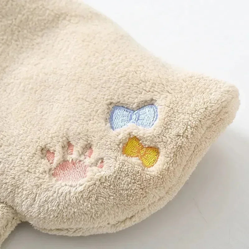 Premium Quality Cartoon Tanuki Hanging Towel Coral Velvet, Thick Absorbent Cloth, No Hair Loss, Ideal for Kitchen Bathroom Use